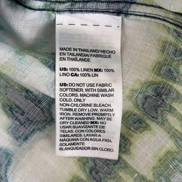 Chicos 100% Linen Shirt No Iron 4 Sz 20 Watercolor Button up Blouse 3/4 Sleeve - Picture 10 of 10